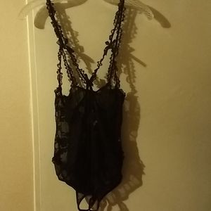 Open bust and crotch teddy with g-string 🖤 NWOT
